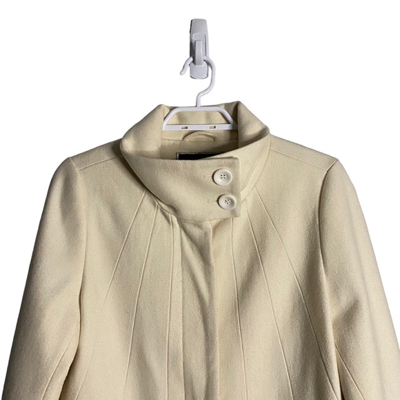 RW&CO Women's Ivory Single Breasted Wool Blend Coat - Picture 2 of 12
